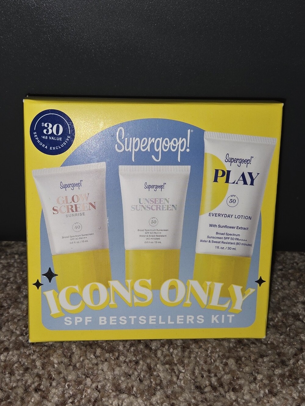 Supergoop! ICONS ONLY SPF BEST SELLER KIT NIB!